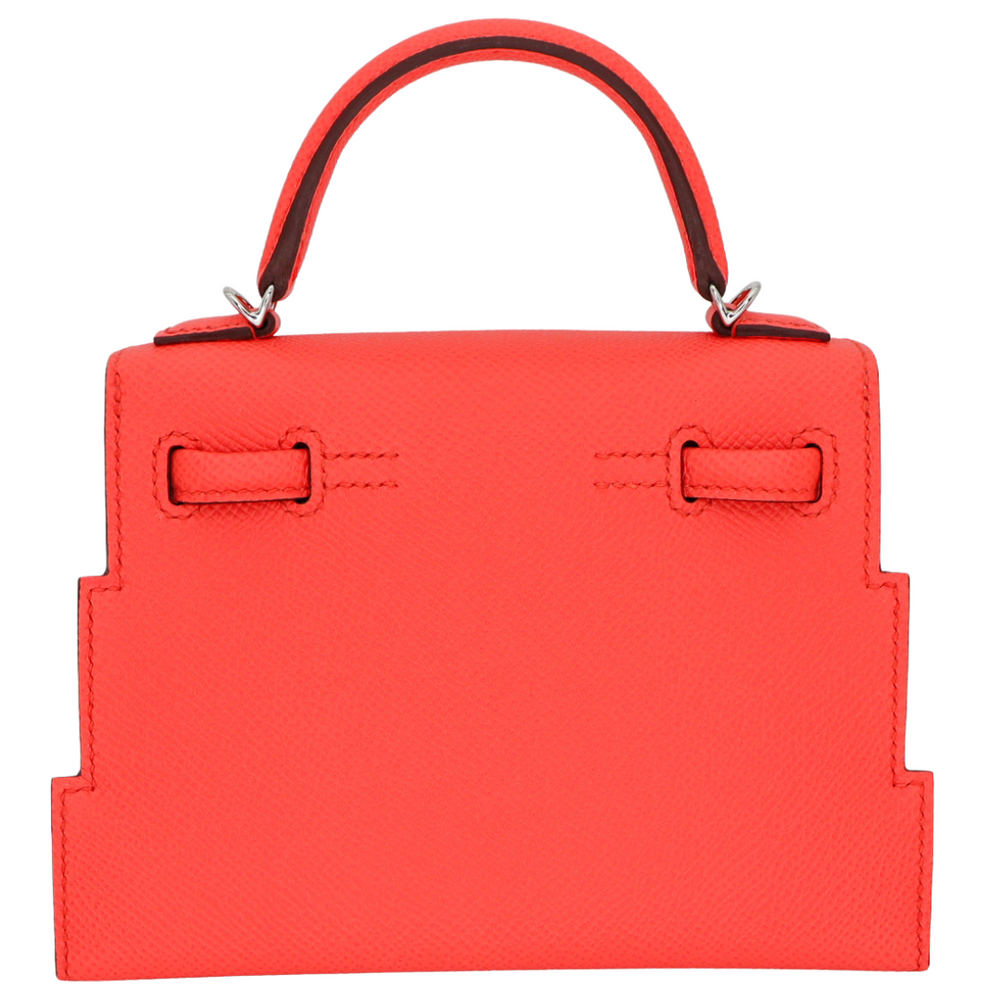 Hermès Kelly Doll Picto Rose Mexico Epsom Leather Palladium