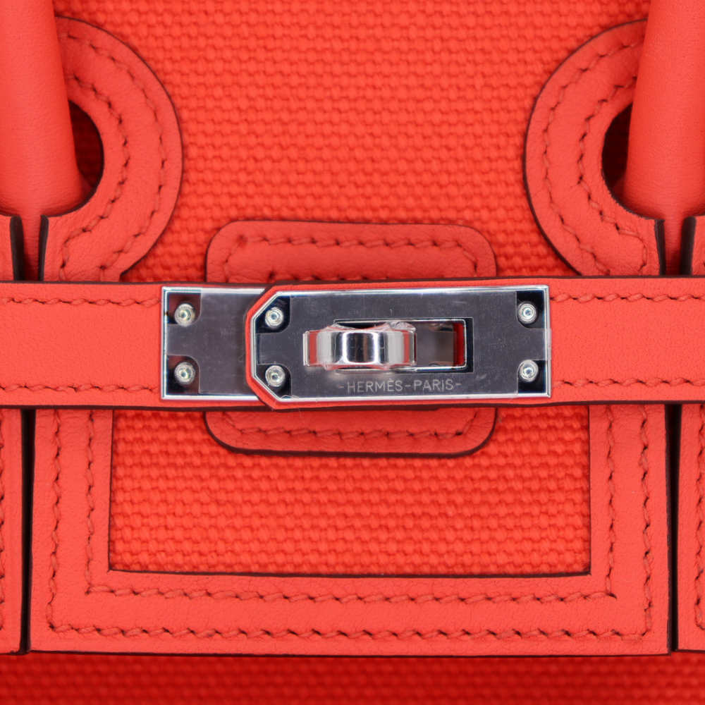 Hermès 25cm Birkin Cargo Orange Field Toile/Swift Leather