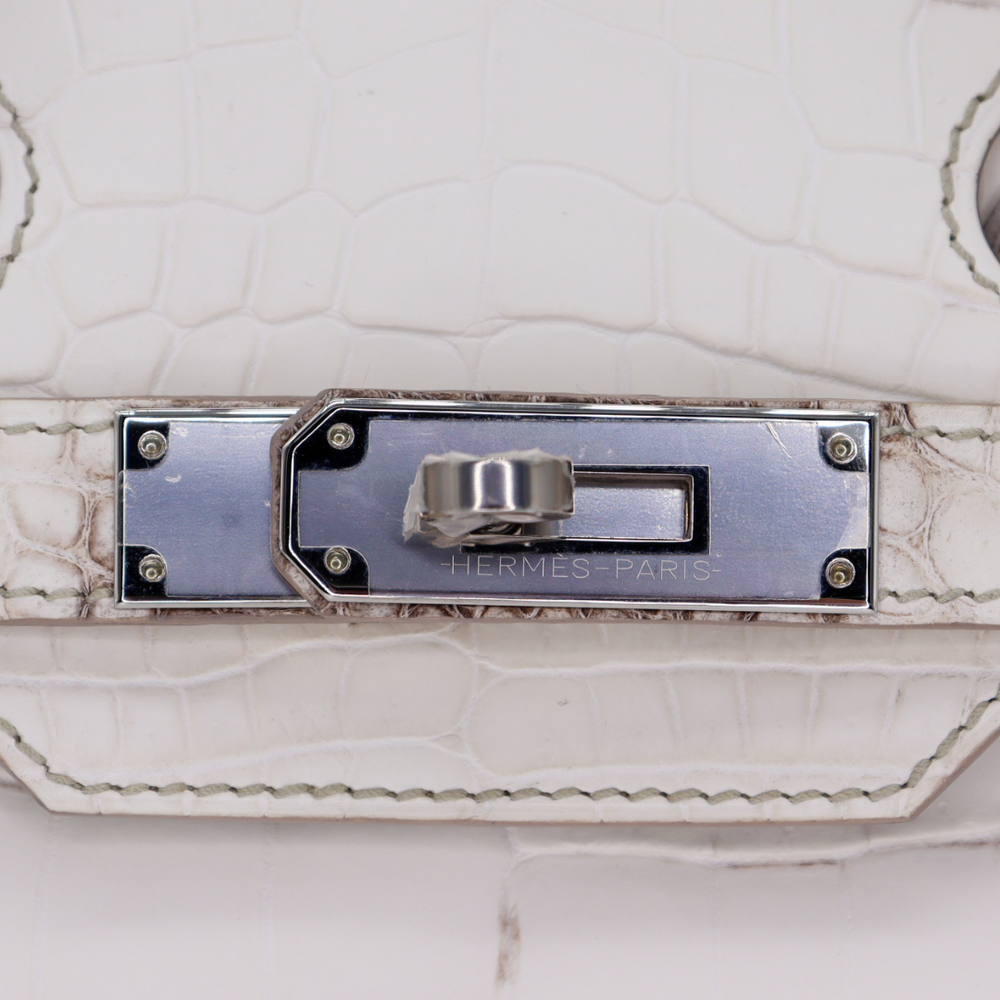 Hermès 30cm Birkin Blanc Himalaya Matte Niloticus Crocodile