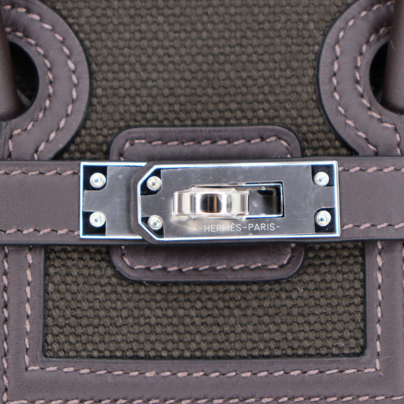 Hermès 25cm Birkin Cargo Bronze/Ebene Canvas/Swift Leather Palladium Hardware
