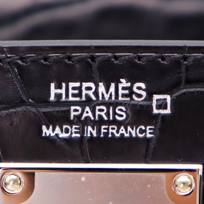 Hermès Hac a Dos PM Backpack Black Matte Alligator Palladium Hardware