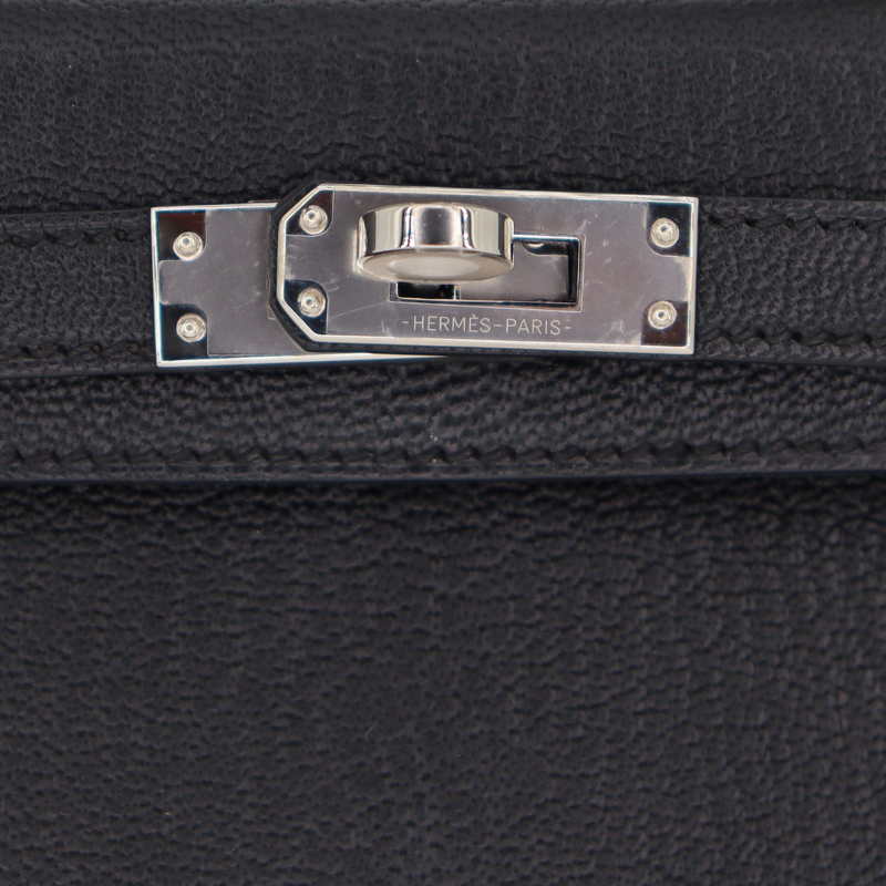 Hermès Kelly II Sellier Mini HSS Black Chèvre Leather Palladium Hardware