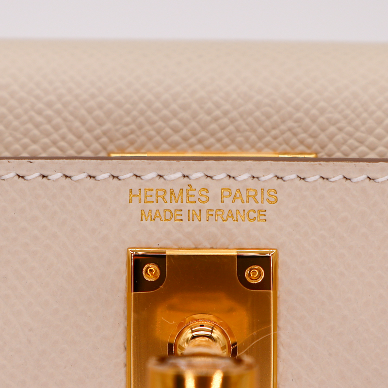 Hermès Kelly II Sellier Mini Craie Epsom Leather Gold Hardware