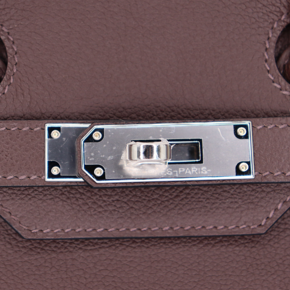 Hermès 29cm Birkin Shoulder Light Moka Evercolor Leather Palladium
