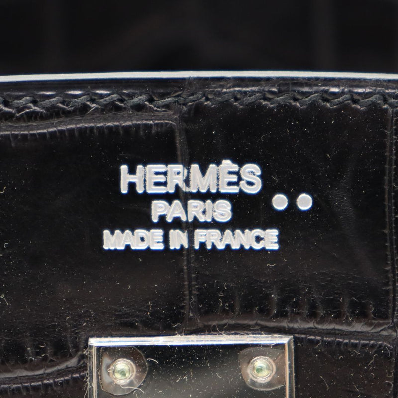 Hermès 25cm Birkin Black Matte Niloticus Crocodile Palladium Hardware