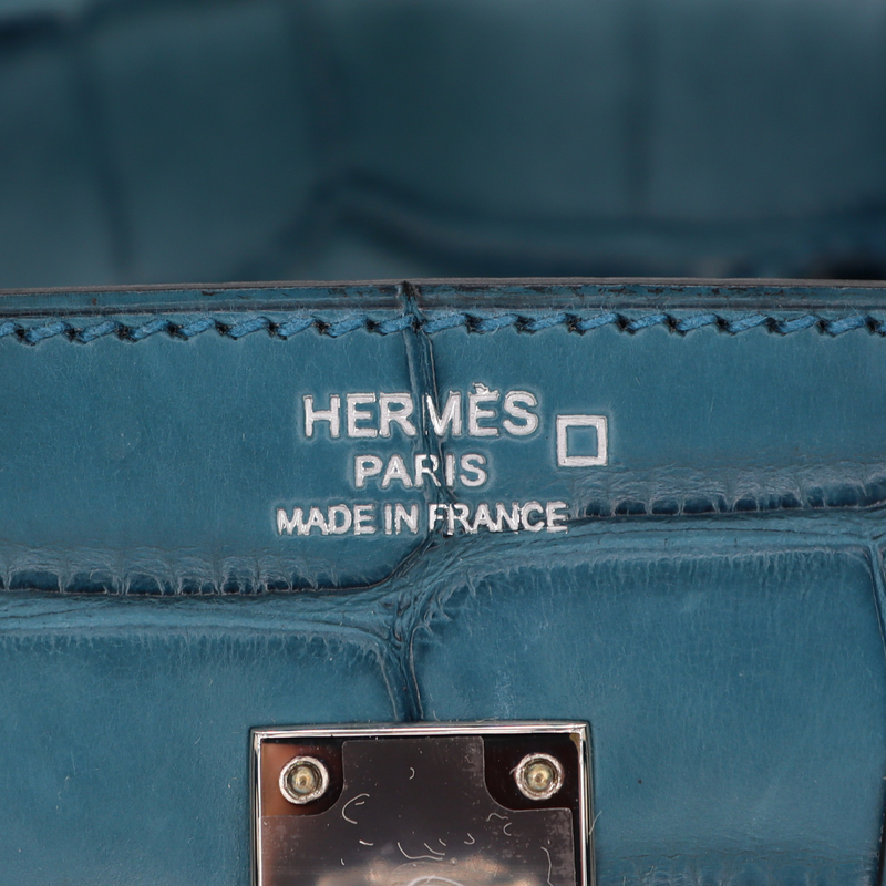 Hermès 25cm Birkin Bleu Cobalt Matte Alligator Palladium Hardware