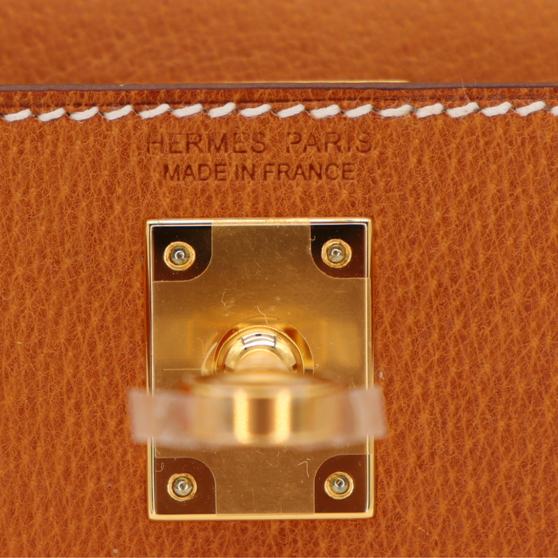 Hermès Mini Kelly II Sellier Toffee Porc Leather Gold Hardware