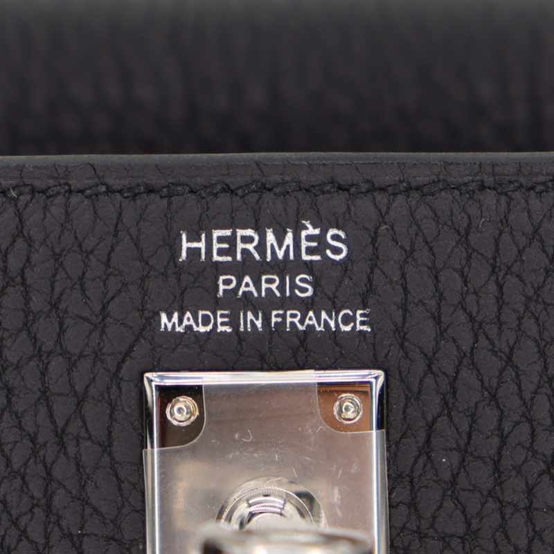 Hermès 25cm Kelly Retourne Black Togo Leather Palladium Hardware