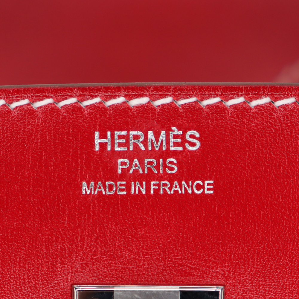 Hermès 25cm Birkin Sellier Rouge Piment Box Calf Leather Palladium