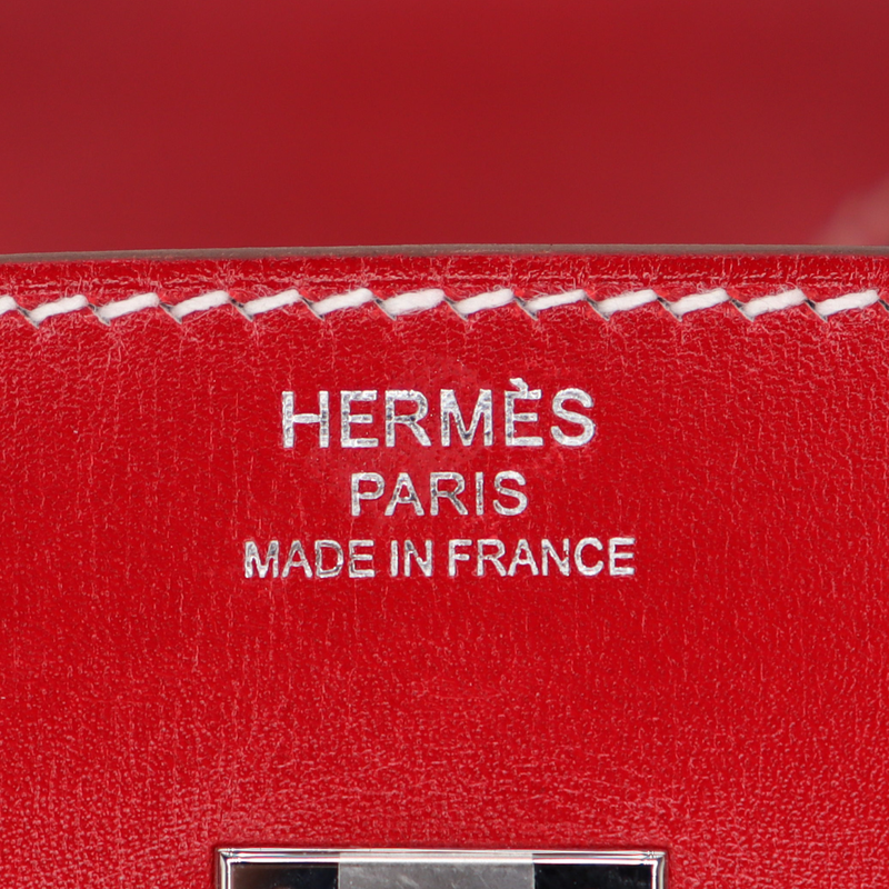 Hermès 25cm Birkin Sellier Rouge Piment Box Calf Leather Palladium