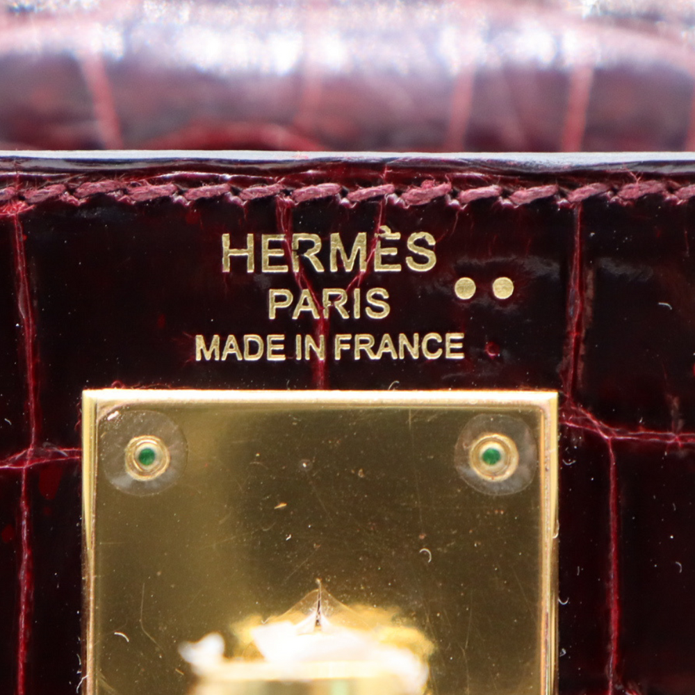 HERMES エルメス ジョッキージャケット 乗馬 えんじ ワインレッド 36 Hermès 28cm Kelly Sellier Bordeaux Epsom Leather Gold Hardware