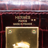 Hermès 28cm Kelly Sellier Bordeaux Shiny Niloticus Gold Hardware