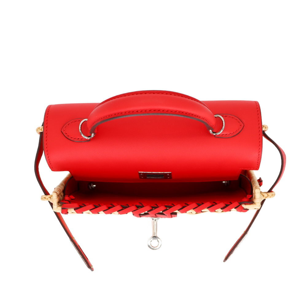 Hermès Kelly Mini Picnic Rouge de Coeur Swift Leather Palladium