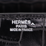 Hermès 35cm Birkin Black Matte Porosus Crocodile Palladium Hardware