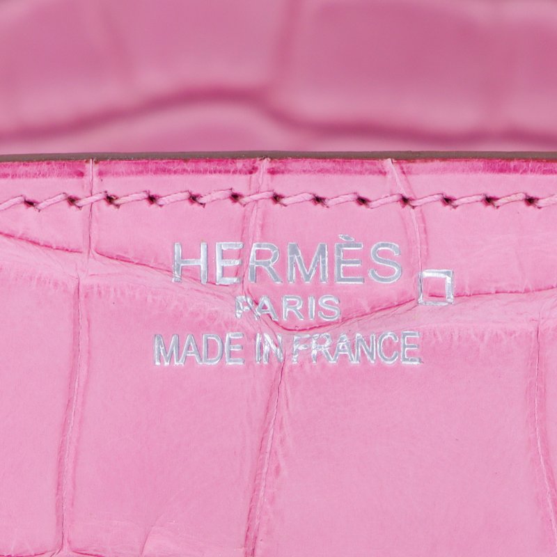 Hermès 35cm Birkin Bubblegum Matte Alligator Palladium Hardware