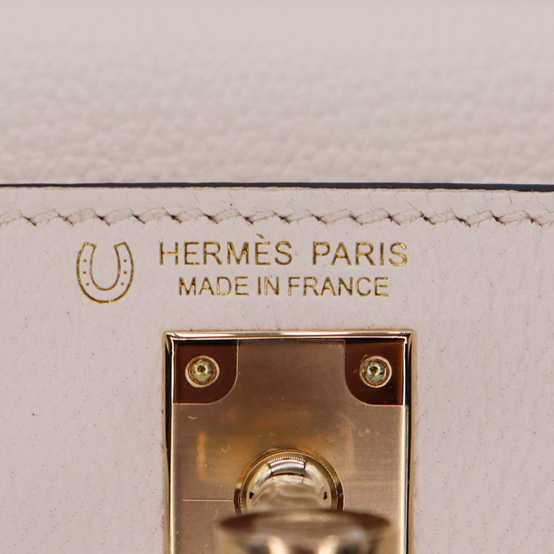 Hermès Kelly II Sellier Mini Nata/Black Chèvre Leather Permabrass Hardware