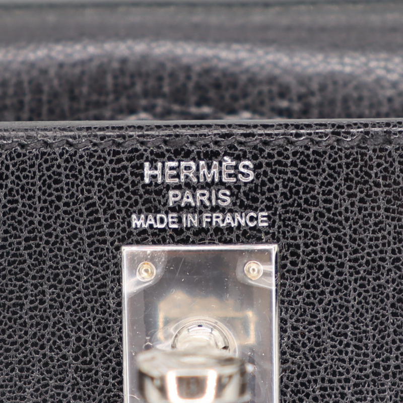 Hermès 25cm Kelly Sellier Black Chèvre Leather Palladium Hardware Hermès 25cm Kelly Sellier Black Chèvre Leather Palladium Hardware