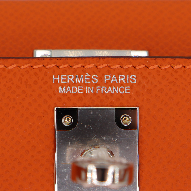 Hermès Kelly II Sellier Mini Orange Epsom Leather Palladium Hardware