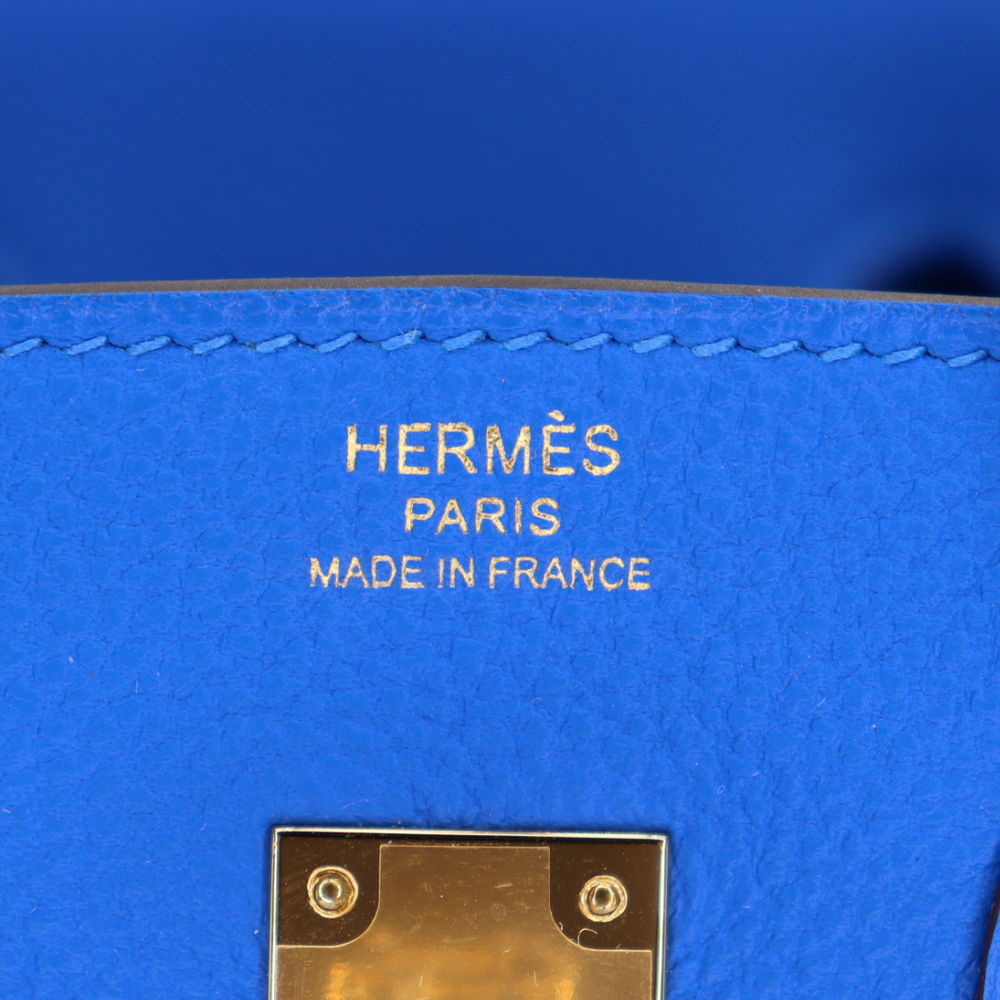 Hermès 25cm Birkin Bleu Hydra Togo Leather Gold Hardware – Privé
