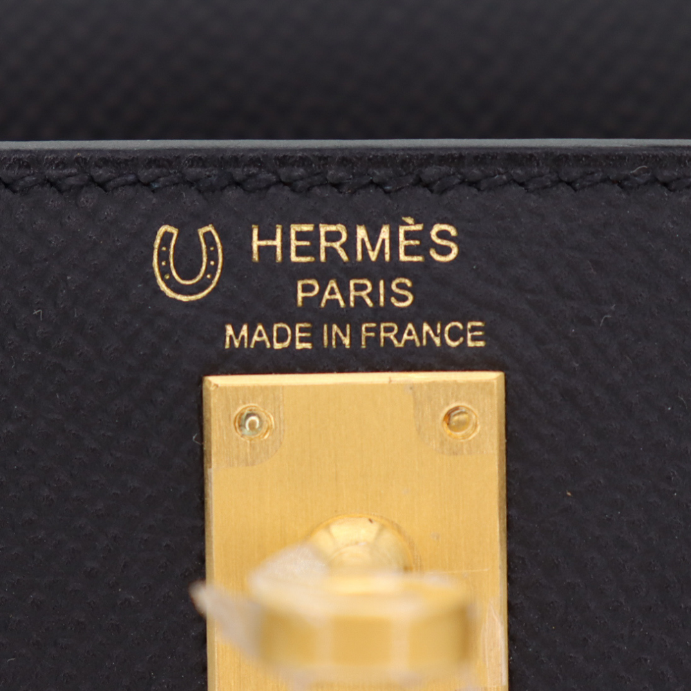Hermès 25cm Kelly Sellier HSS Black/Gold Epsom Leather Brushed