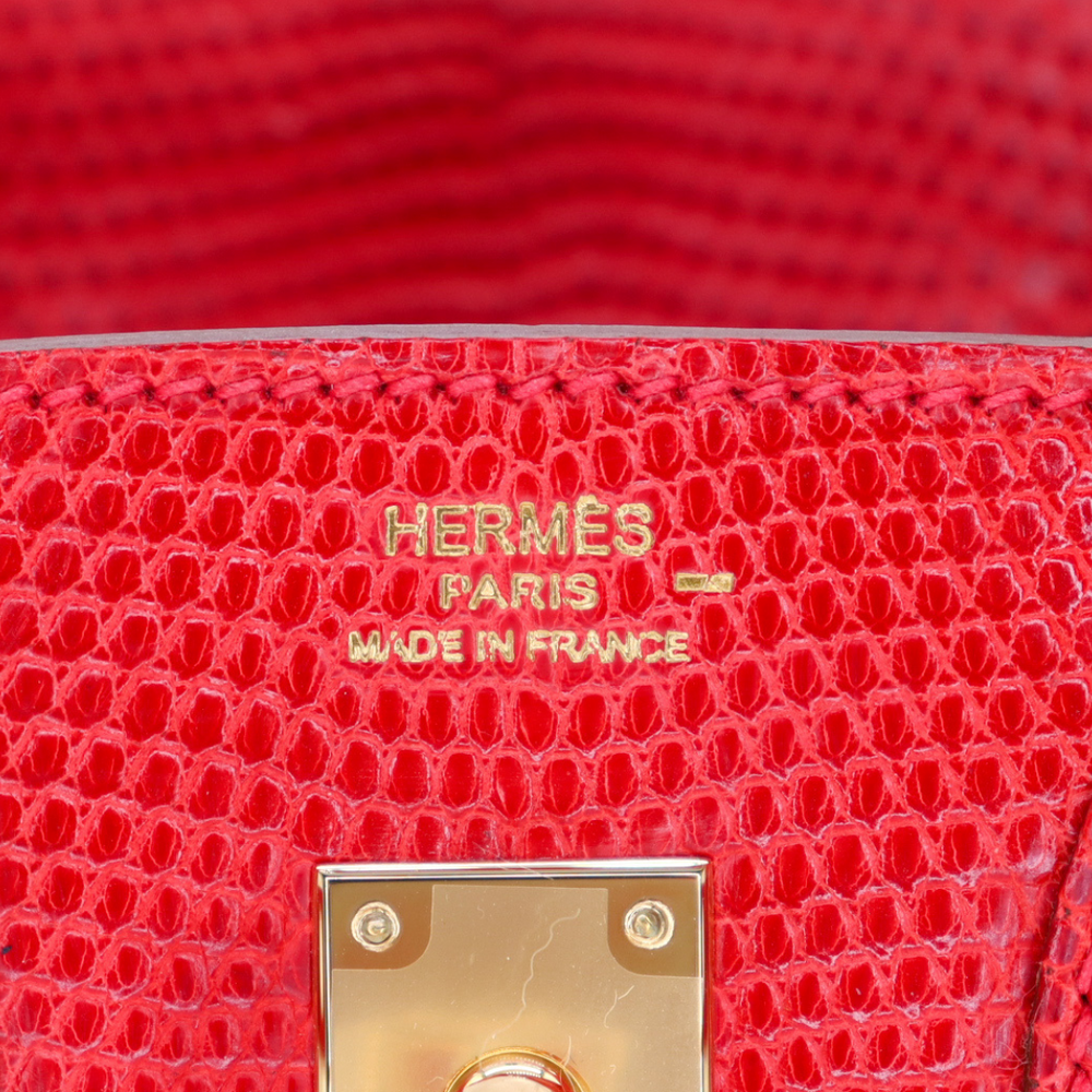 Hermès 25cm Birkin Rouge Exotic Lizard Gold Hardware – Privé Porter