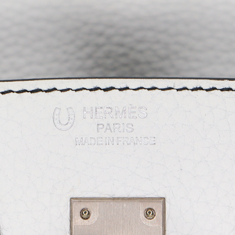 Hermès 25cm Birkin HSS White/Black Clemence Leather Brushed Hermès 25cm Birkin HSS White/Black Clemence Leather Brushed