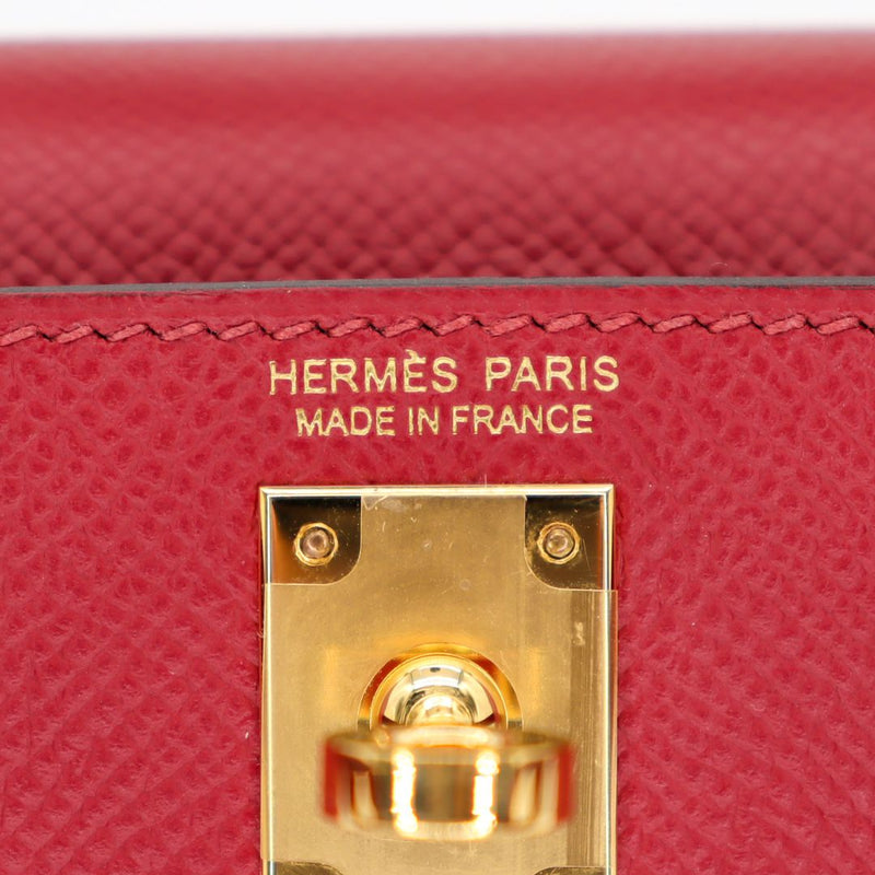 Herm�s Kelly Mini II Rouge Grenat Epsom Leather Gold Hardware