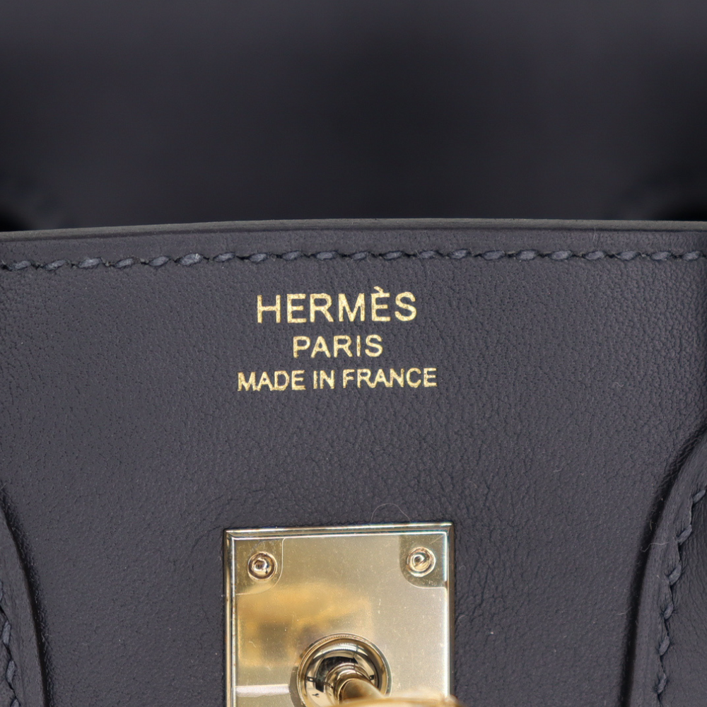 Hermès 25cm Birkin Gris Misty Toile/Swift Leather Permabrass