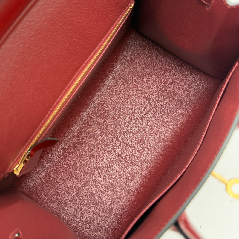 Hermès 25cm Birkin Sellier Rouge H Box Calf Leather Gold Hardware