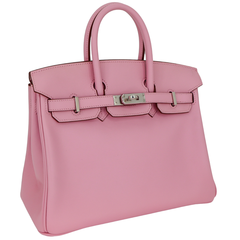 Hermès 25cm Birkin Mauve Sylvestre Swift Leather Palladium Hardware