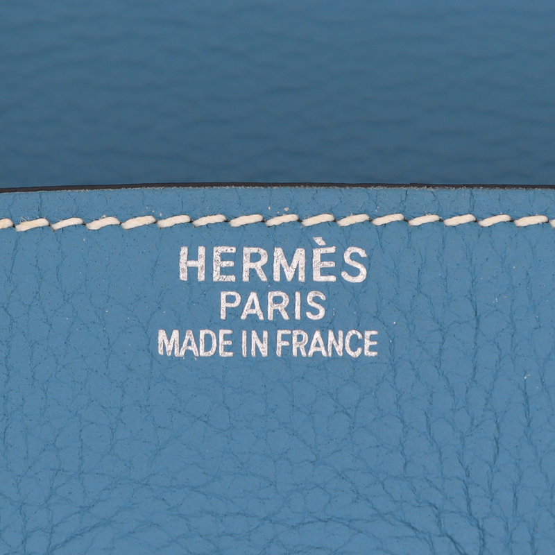 Hermès 42cm Birkin Shoulder JPG Bleu Jean Clemence Leather Palladium Hardware