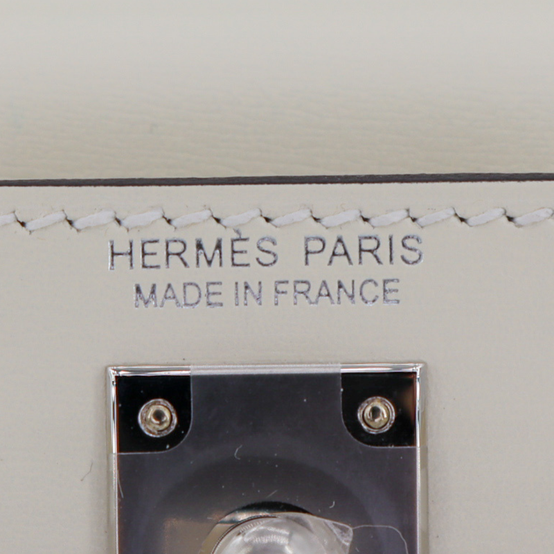 Hermès Kelly II Sellier Mini Cloute Nata Box Calf Studded Leather Palladium Hardware