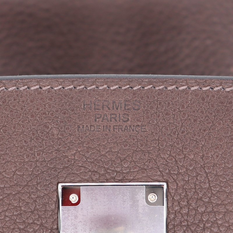 Hermès 30cm Birkin Ebene Barenia Faubourg Leather Palladium Hardware