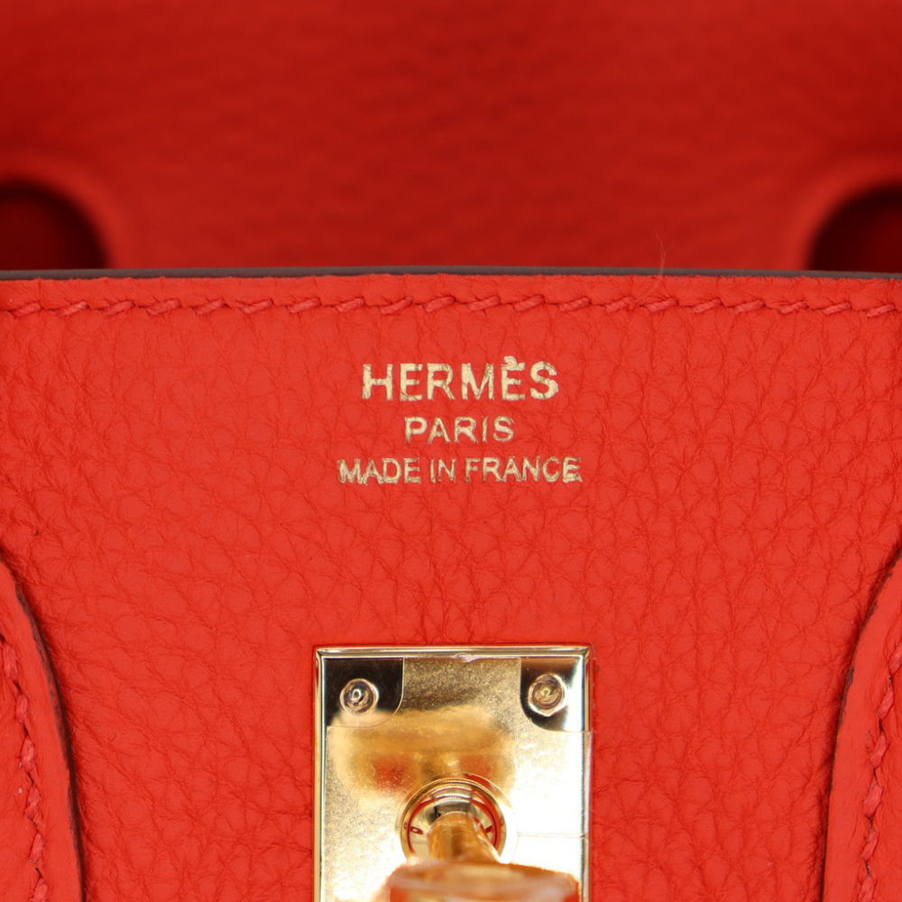 Hermès 25cm Birkin Feu Togo Gold Hardware exclusive at Privé Porter