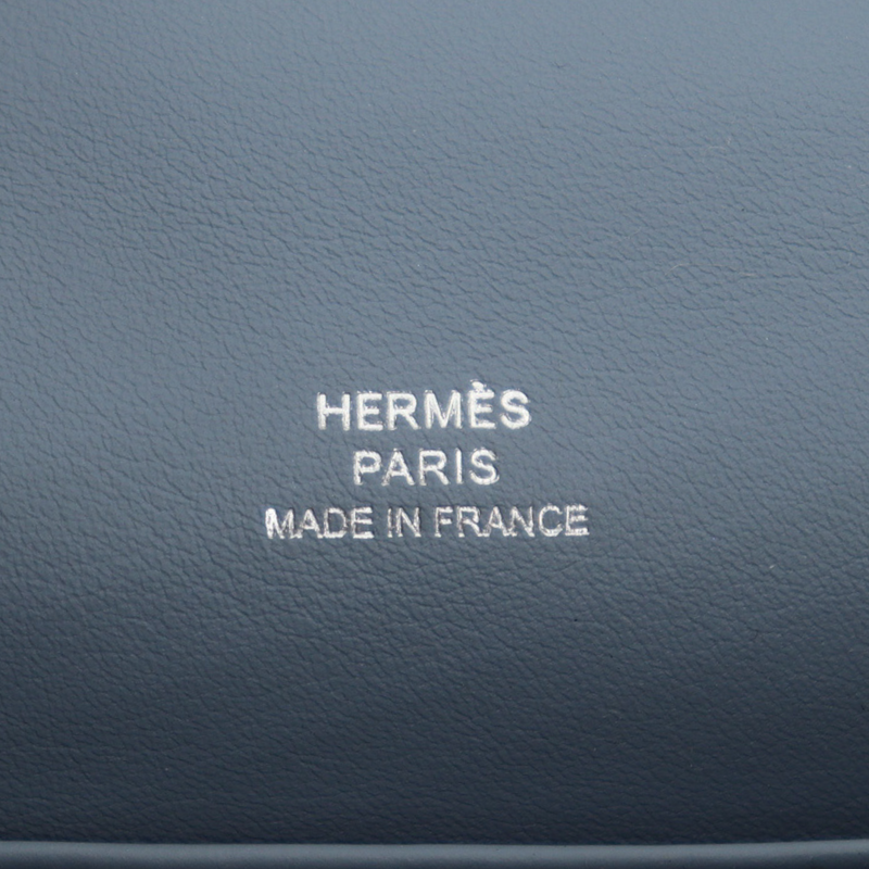 Hermès Kelly Pochette Bleu Lin Swift Leather Palladium Hardware