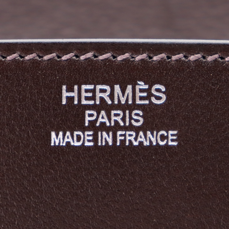 Hermès 35cm Birkin Sellier Anate Fringe Ebene Evergrain Leather Palladium Hardware