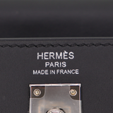 Hermès 25cm Kelly Colormatic Black Swift Leather Palladium Hardware