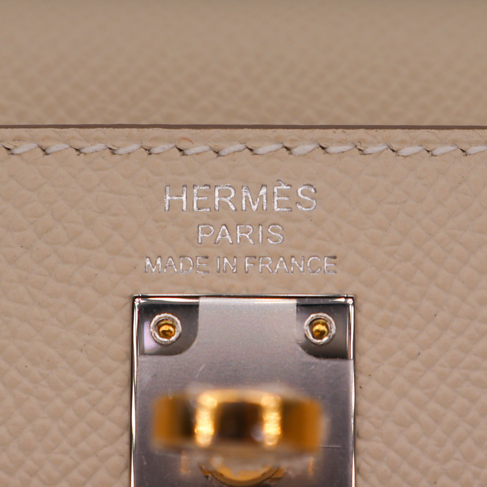 Hermès 25cm Kelly Sellier Craie Epsom Leather Gold Hardware