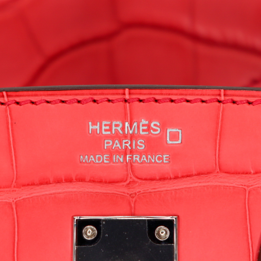 Hermès 25cm Birkin Bougainvillea Matte Alligator Gold Hardware