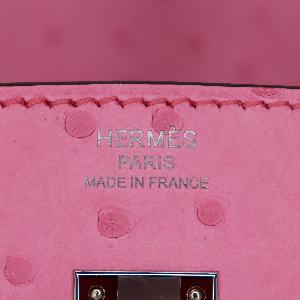 Hermès 25cm Birkin Mykonos Ostrich Palladium Hardware exclusive at
