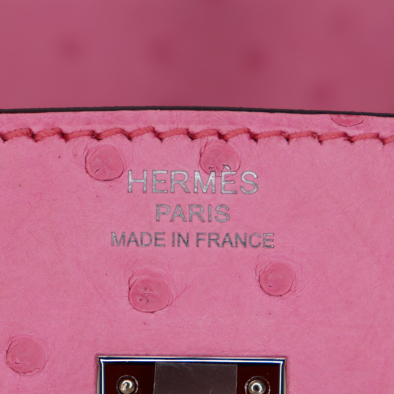 Hermès 25cm Birkin Mykonos Ostrich Palladium Hardware exclusive at