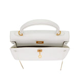 Hermès 25cm Kelly Sellier White Epsom Leather Gold Hardware