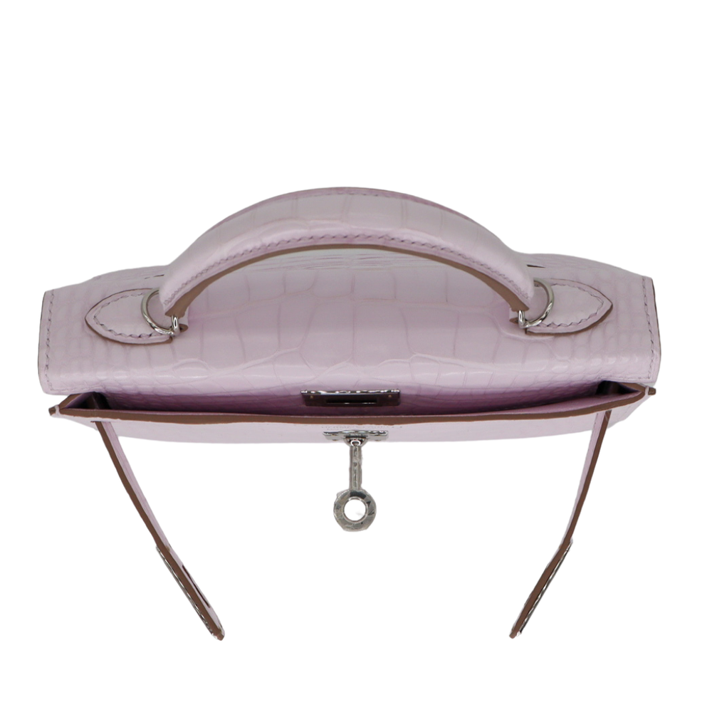 Hermès Kelly II Sellier Mini Mauve Pale Matte Boreal Alligator