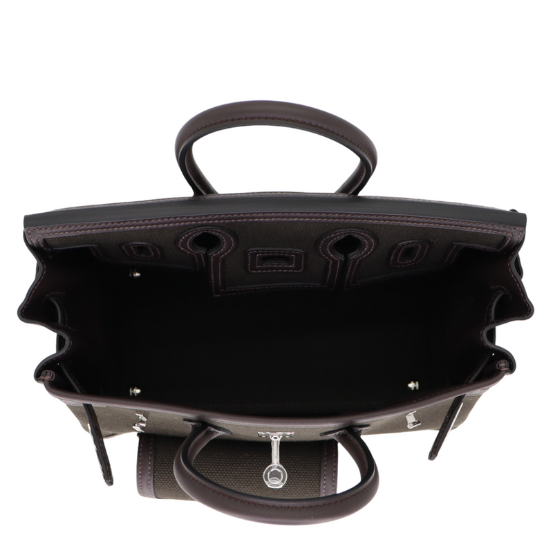 Hermès 25cm Birkin Cargo Bronze/Ebene Canvas/Swift Leather Palladium Hardware