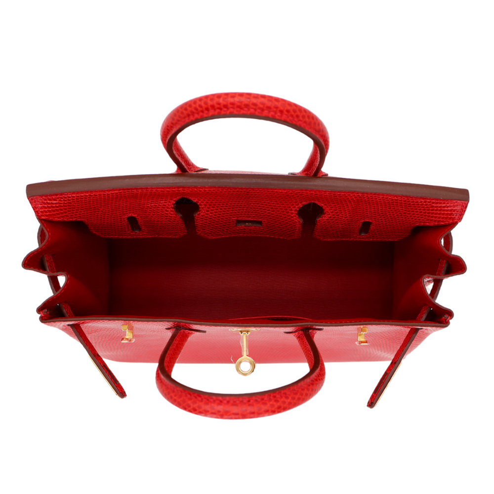 Hermès 25cm Birkin Rouge Exotic Lizard Gold Hardware – Privé Porter
