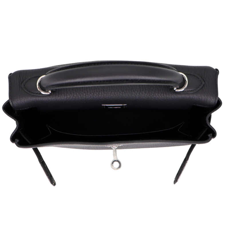 Hermès 25cm Kelly Retourne Black Togo Leather Palladium Hardware