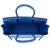Hermès 30cm Birkin Bleu Zellige Matte Alligator Palladium Hardware