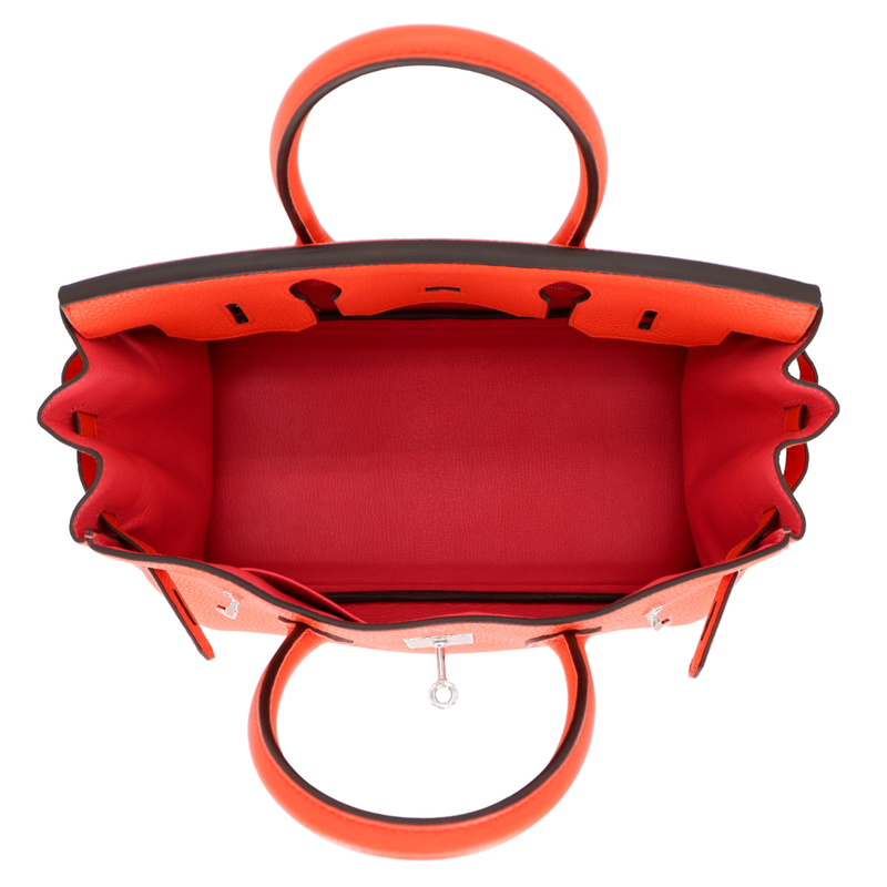 Hermès 30cm Birkin Verso Orange Poppy Clemence Leather Palladium