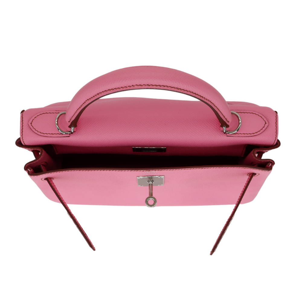 Hermès 28cm Kelly Retourne Amethyst Matte Alligator Gold Hardware