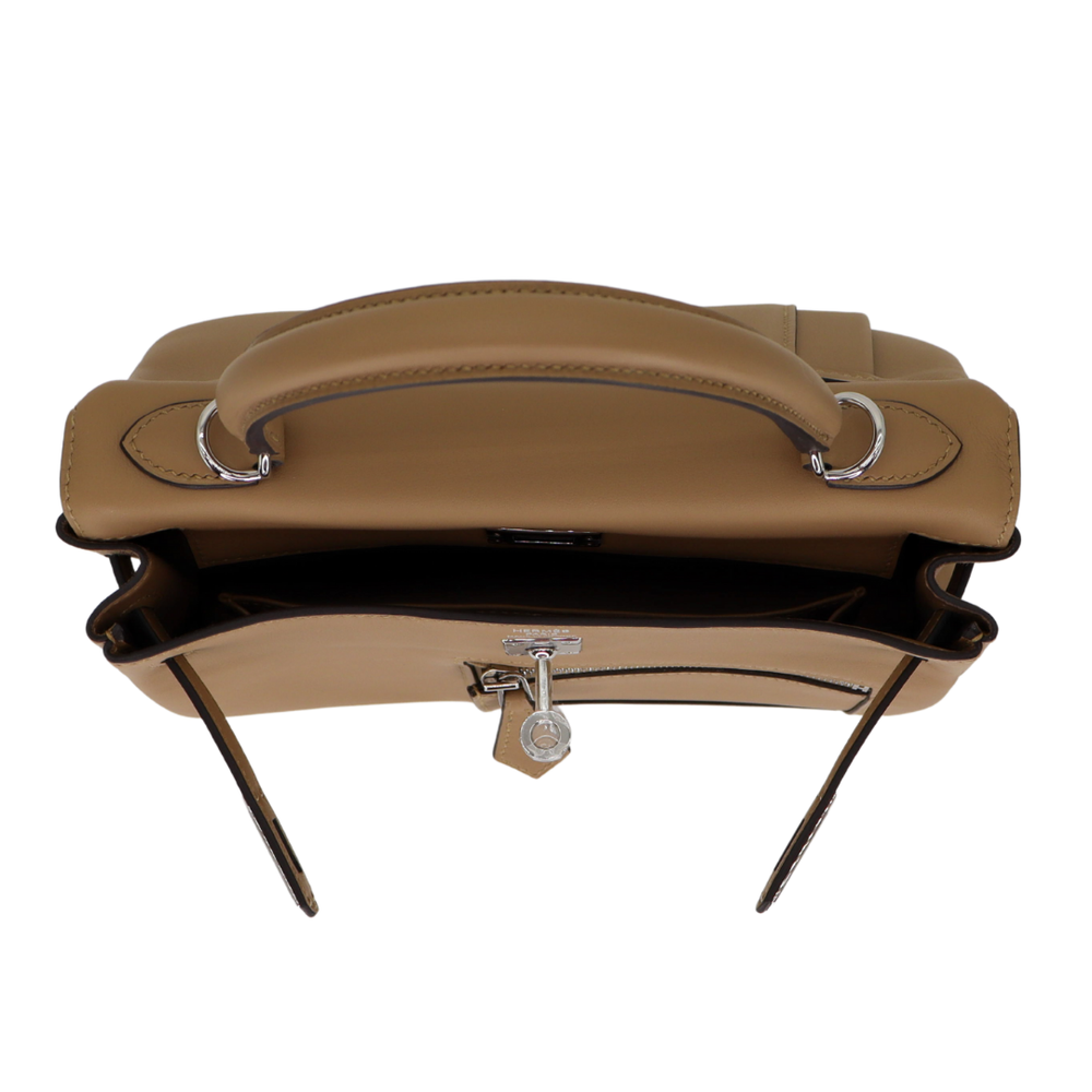 Hermès 25cm Kelly Colormatic Poussiere Swift Leather Palladium